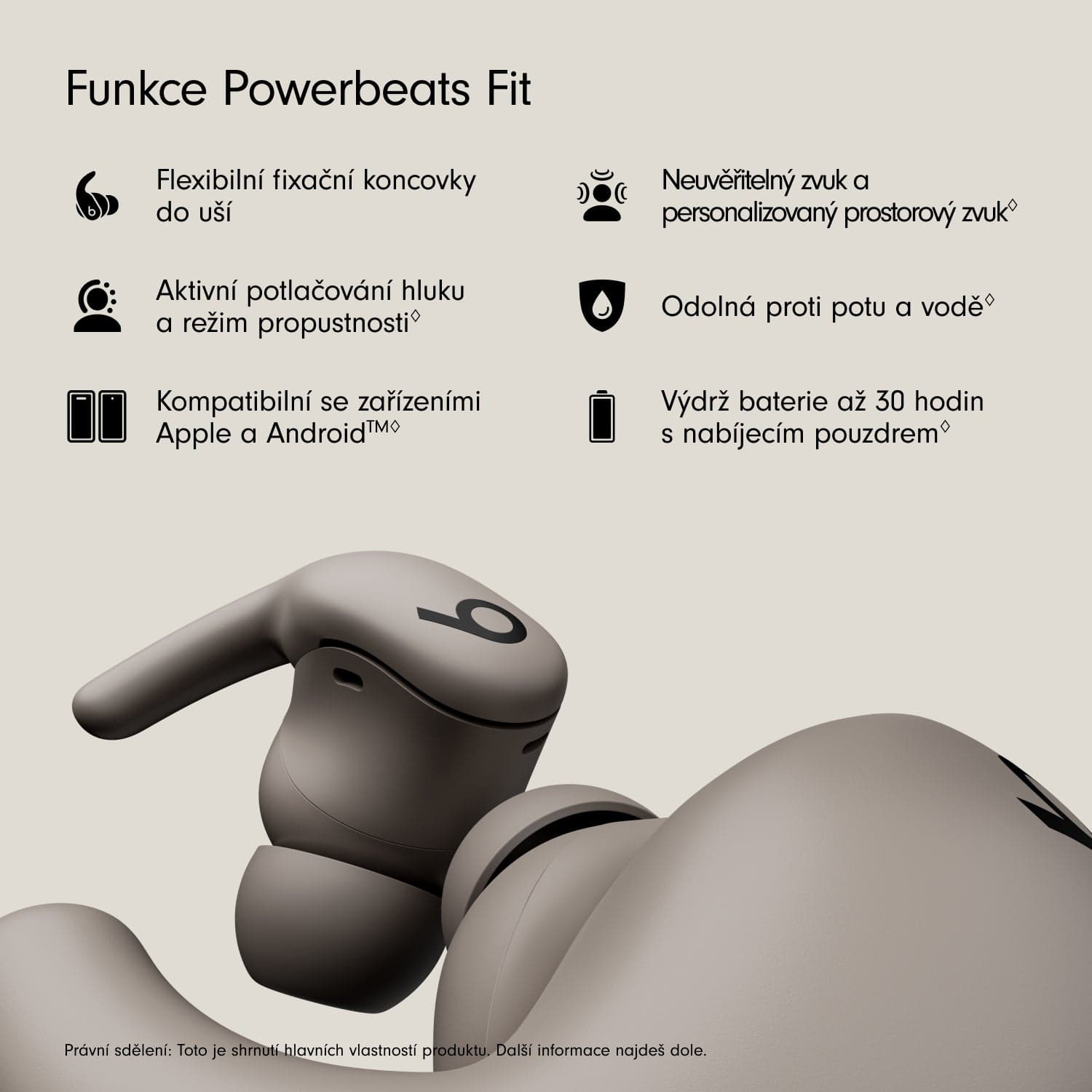 Bezdrátová sportovní sluchátka Powerbeats Fit - tmavě šedá - náhled 2