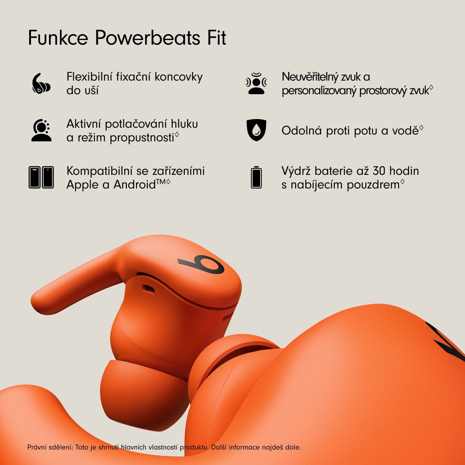 Bezdrátová sportovní sluchátka Powerbeats Fit - jiskrně oranžová - náhled 2