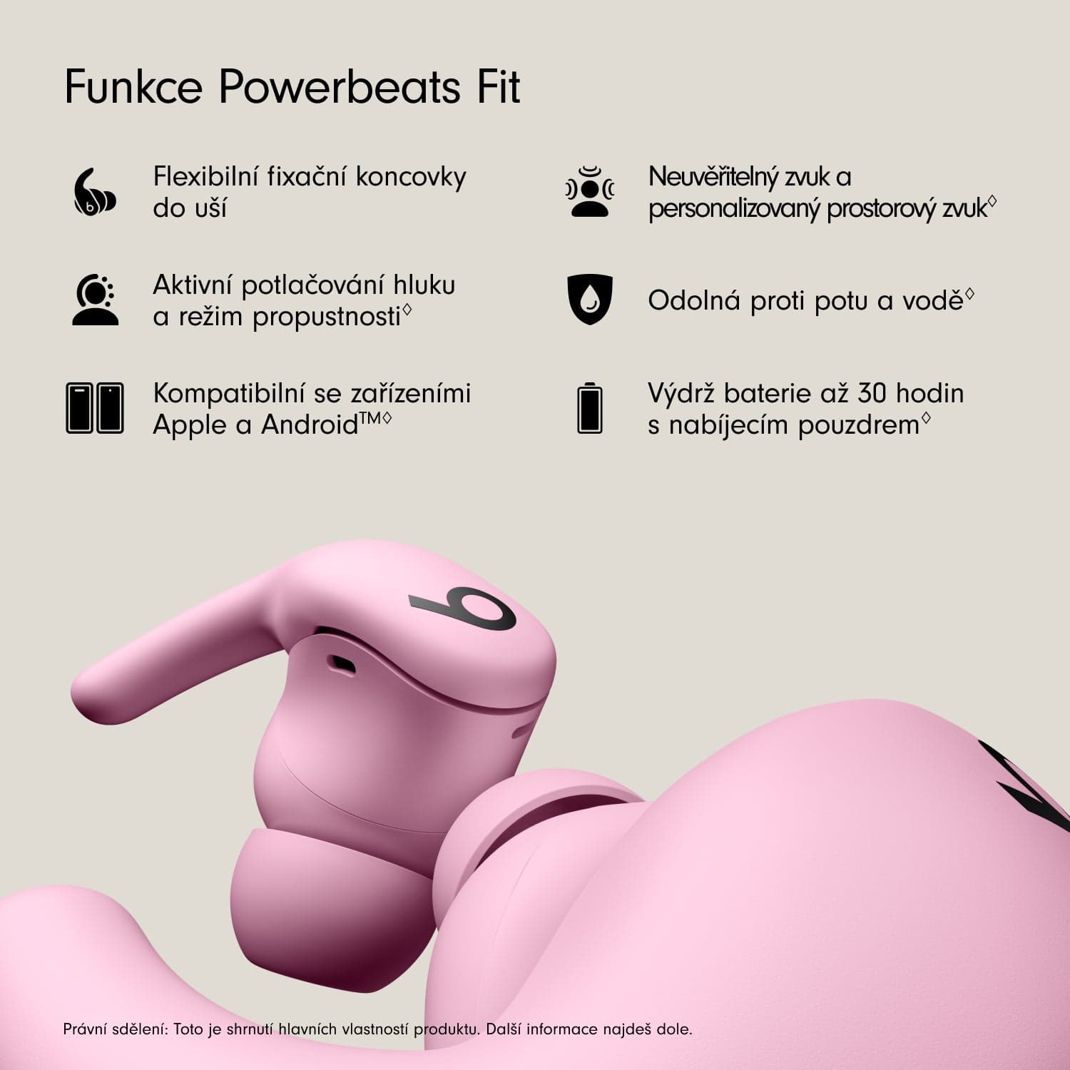 Bezdrátová sportovní sluchátka Powerbeats Fit - energicky růžová - náhled 2