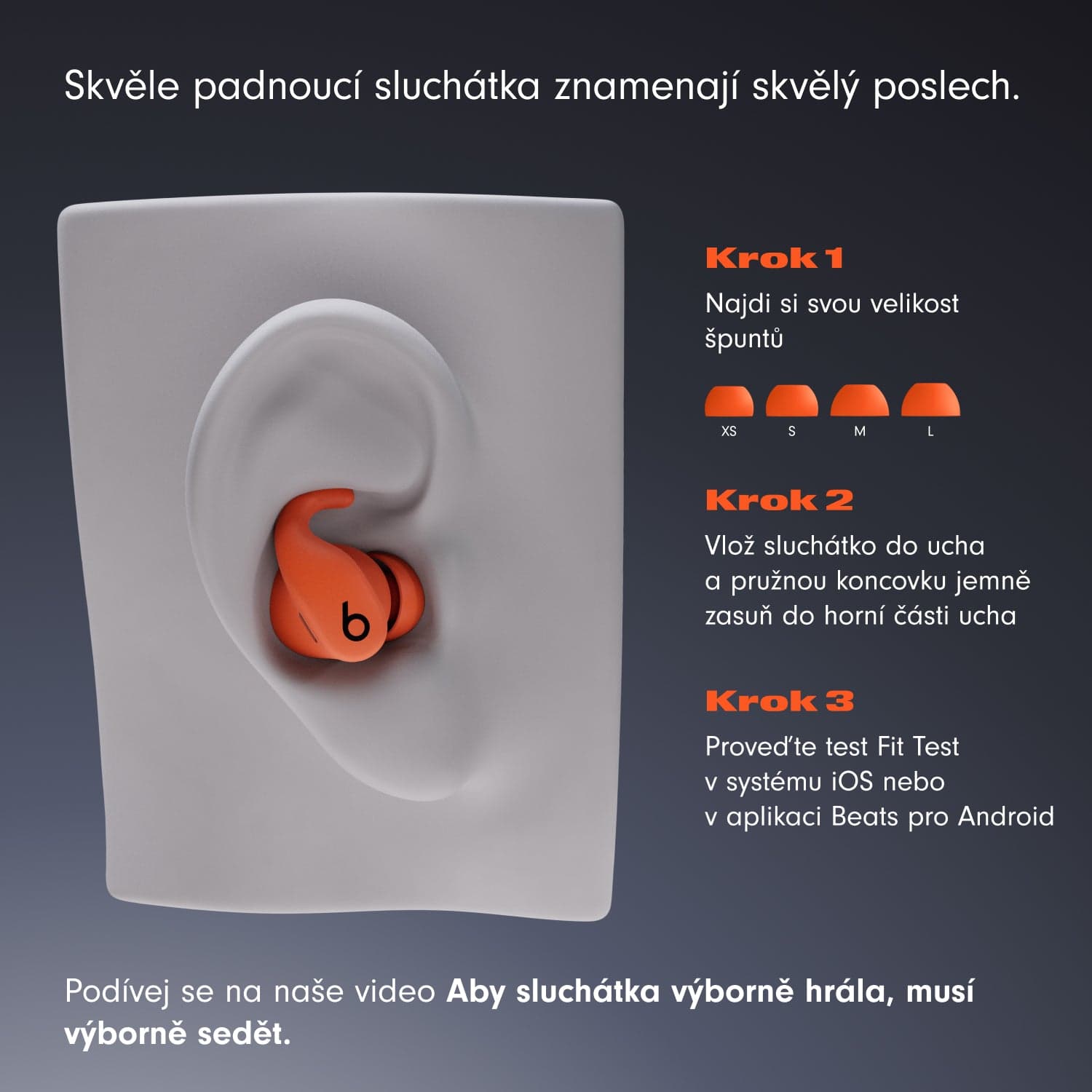 Bezdrátová sportovní sluchátka Powerbeats Fit - tmavě šedá - náhled 3