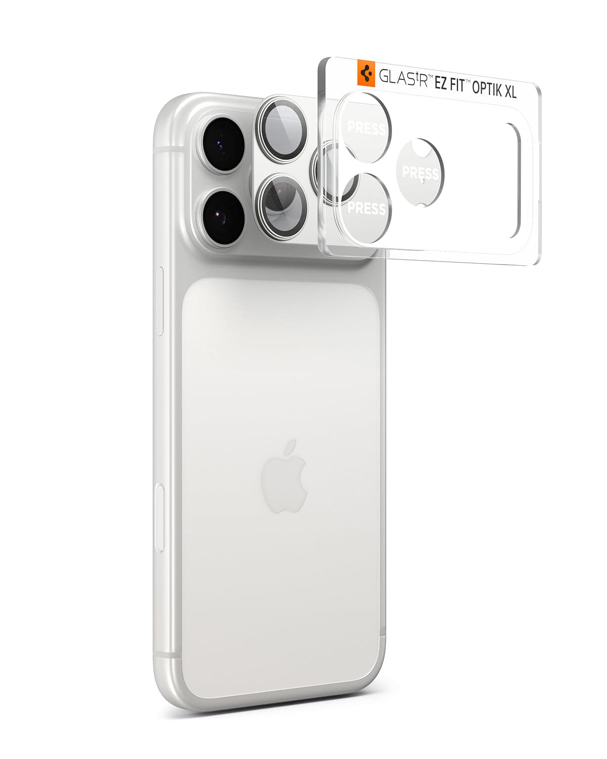 Sklo na fotoaparát pro iPhone 17 Pro Max Spigen Glass tR EZ Fit Optik Pro XL - bílé - náhled 1
