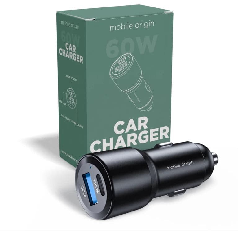 Nabíječka do auta Mobile Origin Car Charger 60W USB-C a USB-A - náhled 4