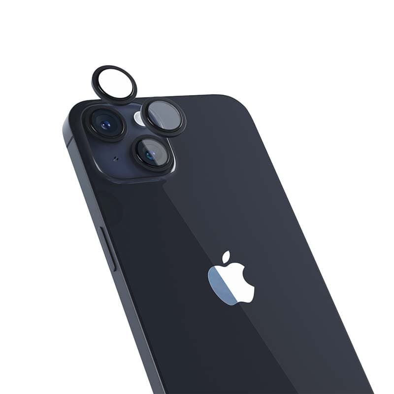 Hliníkový ochranný kryt čoček pro iPhone 14/14 Plus iSTYLE - temně inkoustový