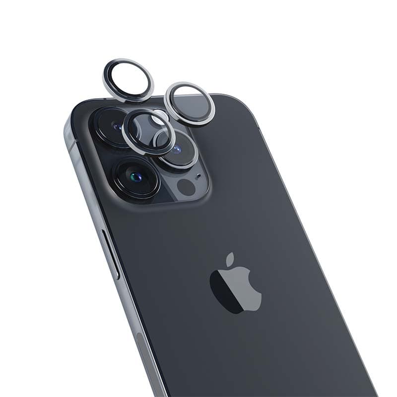 Hliníkový ochranný kryt čoček pro iPhone 14 Pro/14 Pro Max iSTYLE - vesmírně černý