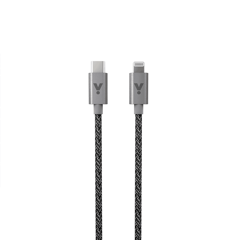 Opletený kabel USB-C na Lightning 1,2 m iSTYLE - vesmírně šedý