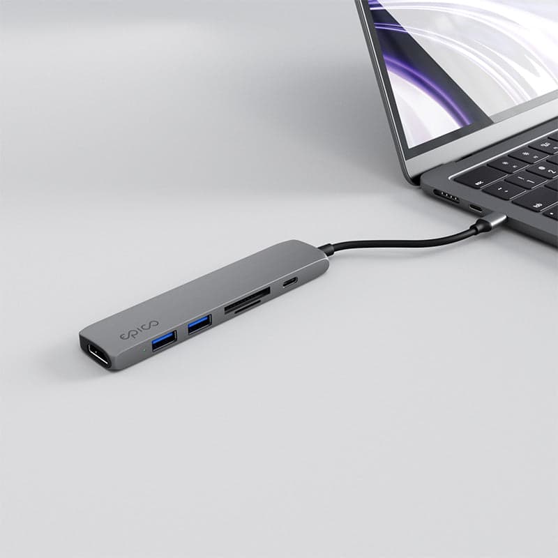 Hliníkový USB-C hub 6v1 Epico s podporou 8K – vesmírně šedý - náhled 4