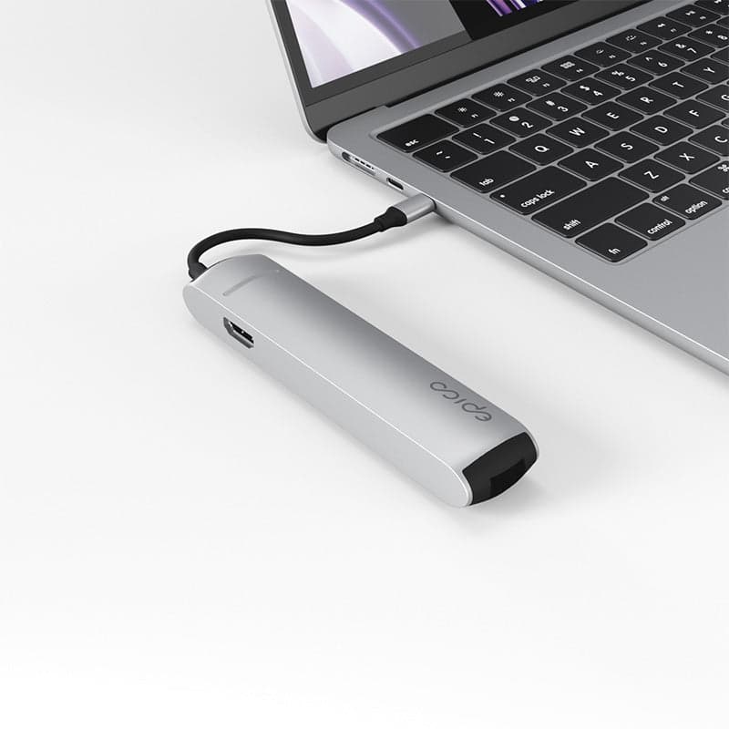 Hliníkový USB-C hub 6v1 Epico s podporou 8K - stříbrný - náhled 4