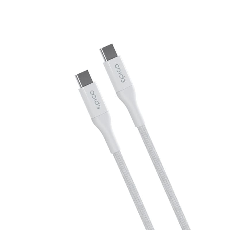 Opletený PD kabel Epico USB-C na USB-C 30 cm - bílý - náhled 2