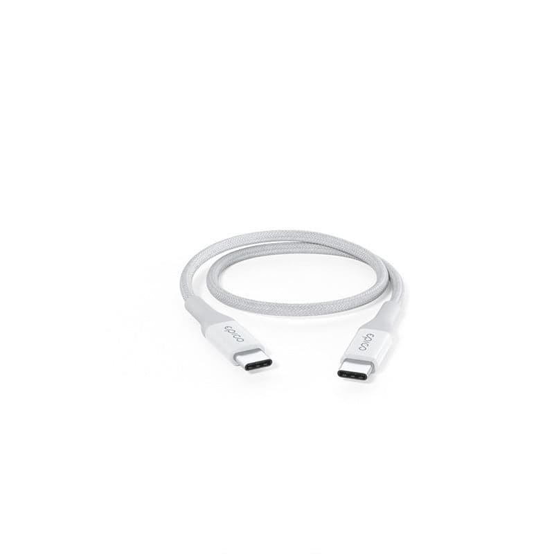 Opletený PD kabel Epico USB-C na USB-C 30 cm - bílý - náhled 1