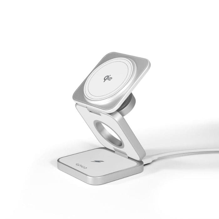 MagSafe cestovní nabíječka Epico UltraBase Qi2 3in1 Fold Alu Mag+ - bílá