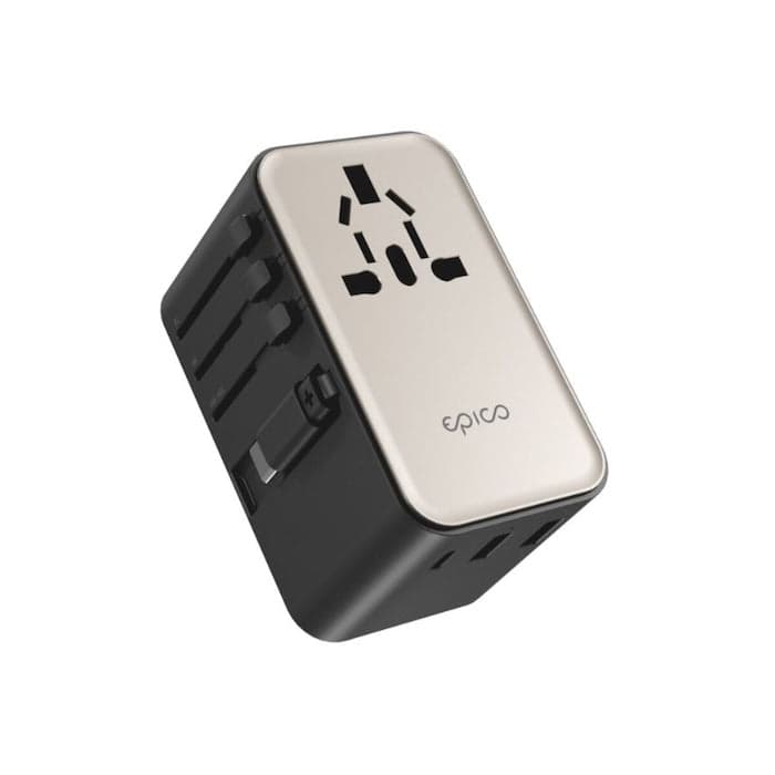 70W univerzální cestovní adaptér Epico UltraBoost Universal GaN - titanový
