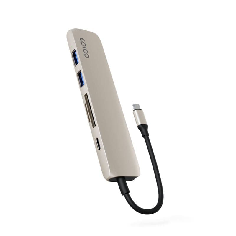 Hub Epico 6in1 Aluminium 8K s USB-C konektorem - hvězdně bílý