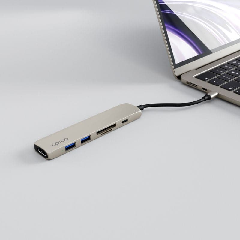 Hub Epico 6in1 Aluminium 8K s USB-C konektorem - hvězdně bílý - náhled 4