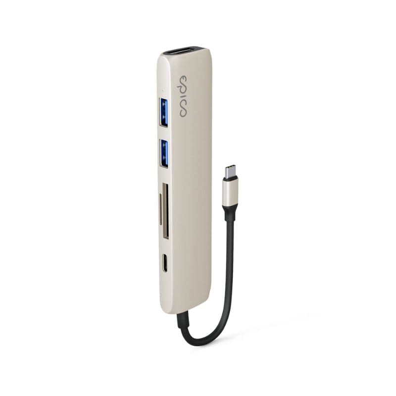 Hub Epico 6in1 Aluminium 8K s USB-C konektorem - hvězdně bílý - náhled 2