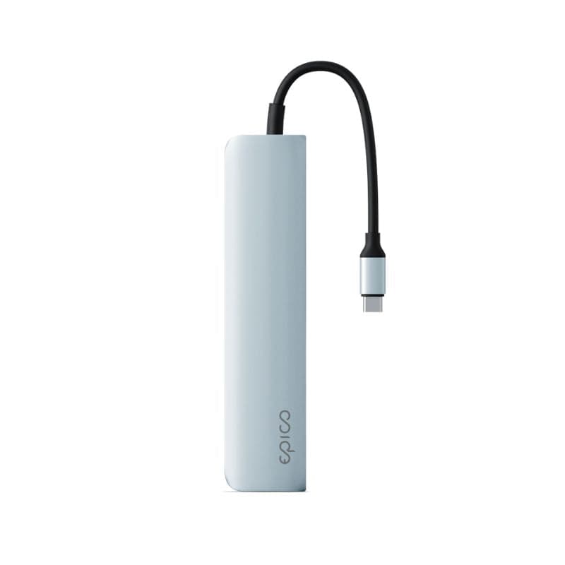 Hub Epico 6in1 Aluminium 8K s USB-C konektorem - blankytně modrý - náhled 5