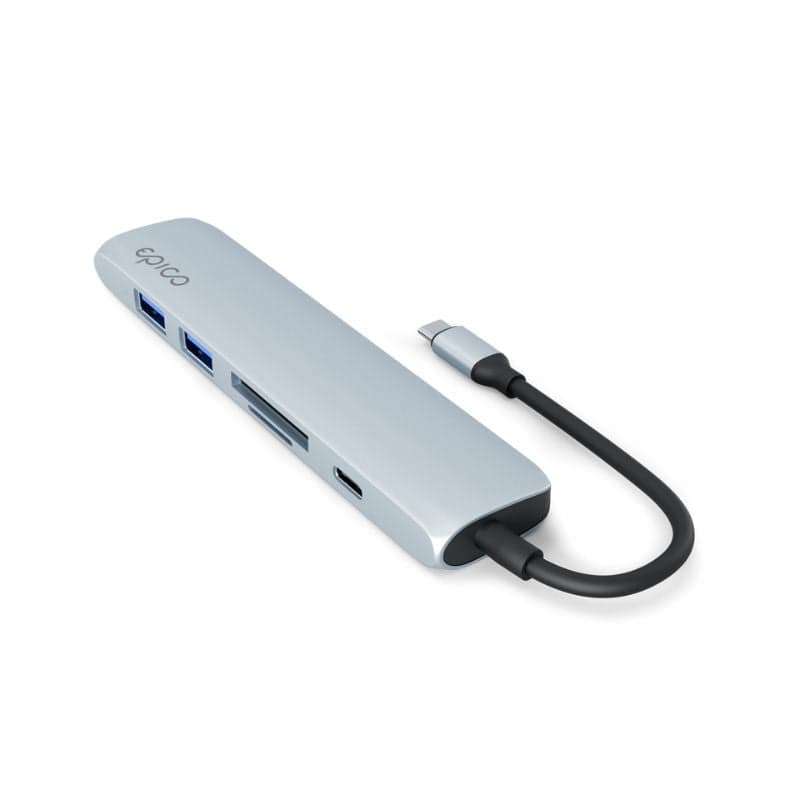 Hub Epico 6in1 Aluminium 8K s USB-C konektorem - blankytně modrý - náhled 3