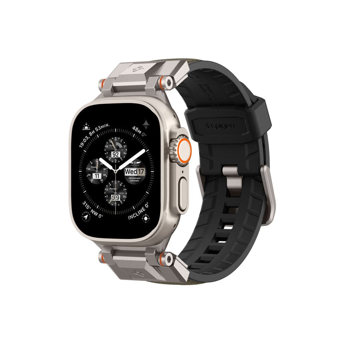 Řemínek pro Apple Watch 49mm/46mm/45mm/44mm Spigen DuraPro Armor - zelený - náhled 1