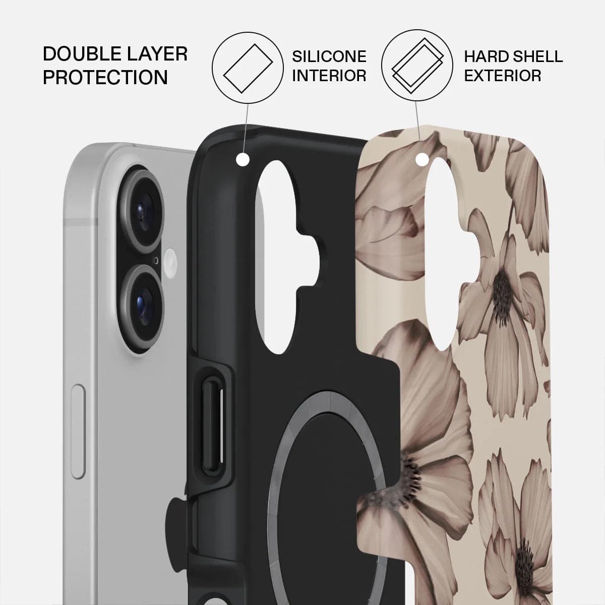 Kryt pro iPhone 17 Burga Barely Yours Tough MagSafe Case - květinový - náhled 2