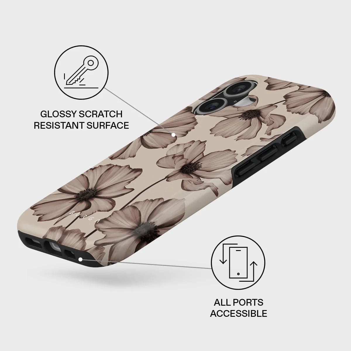 Kryt pro iPhone 17 Burga Barely Yours Tough MagSafe Case - květinový - náhled 3