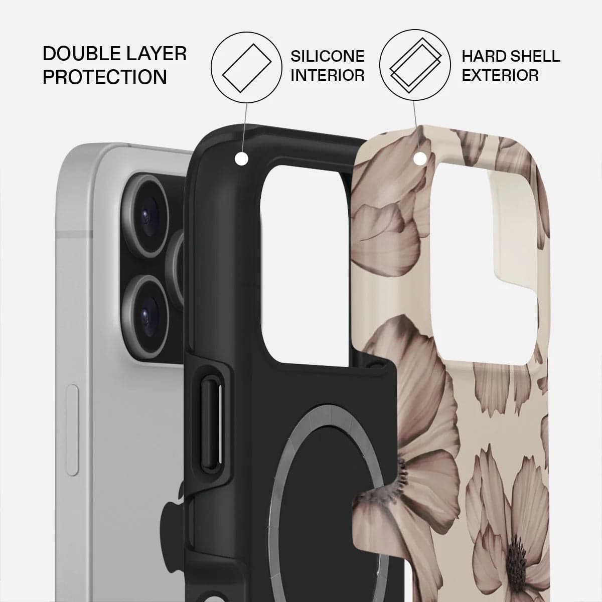 Kryt pro iPhone 17 Pro Burga Barely Yours Tough MagSafe Case - květinový - náhled 2