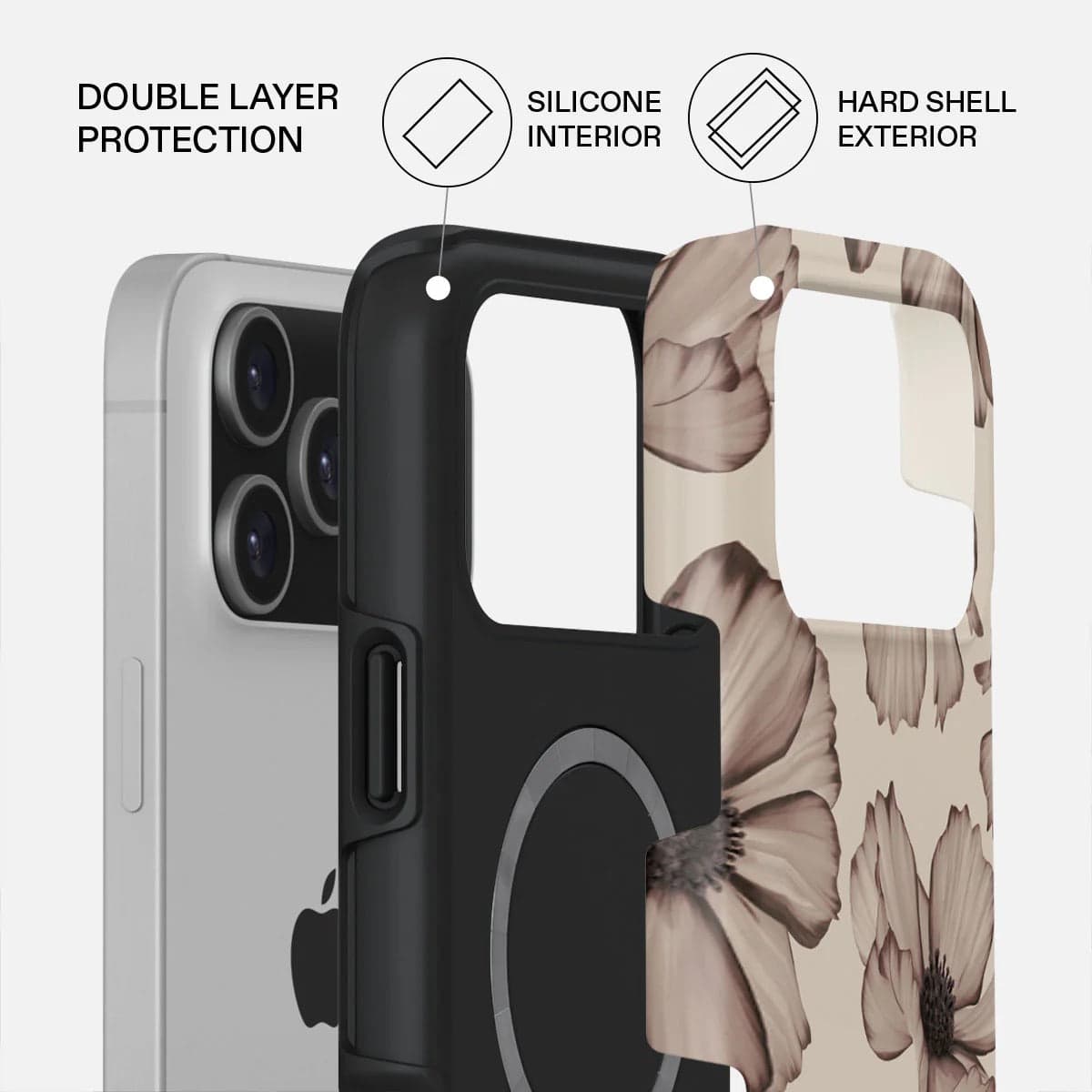 Kryt pro iPhone 17 Pro Max Burga Barely Yours Tough MagSafe Case - květinový - náhled 2