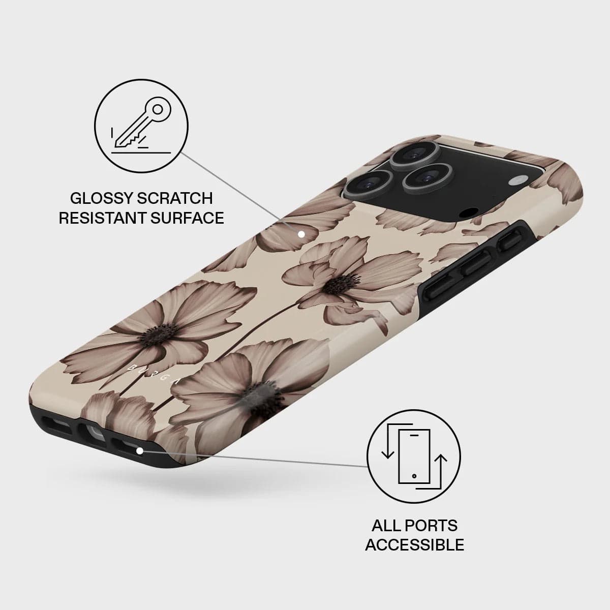 Kryt pro iPhone 17 Pro Max Burga Barely Yours Tough MagSafe Case - květinový - náhled 3