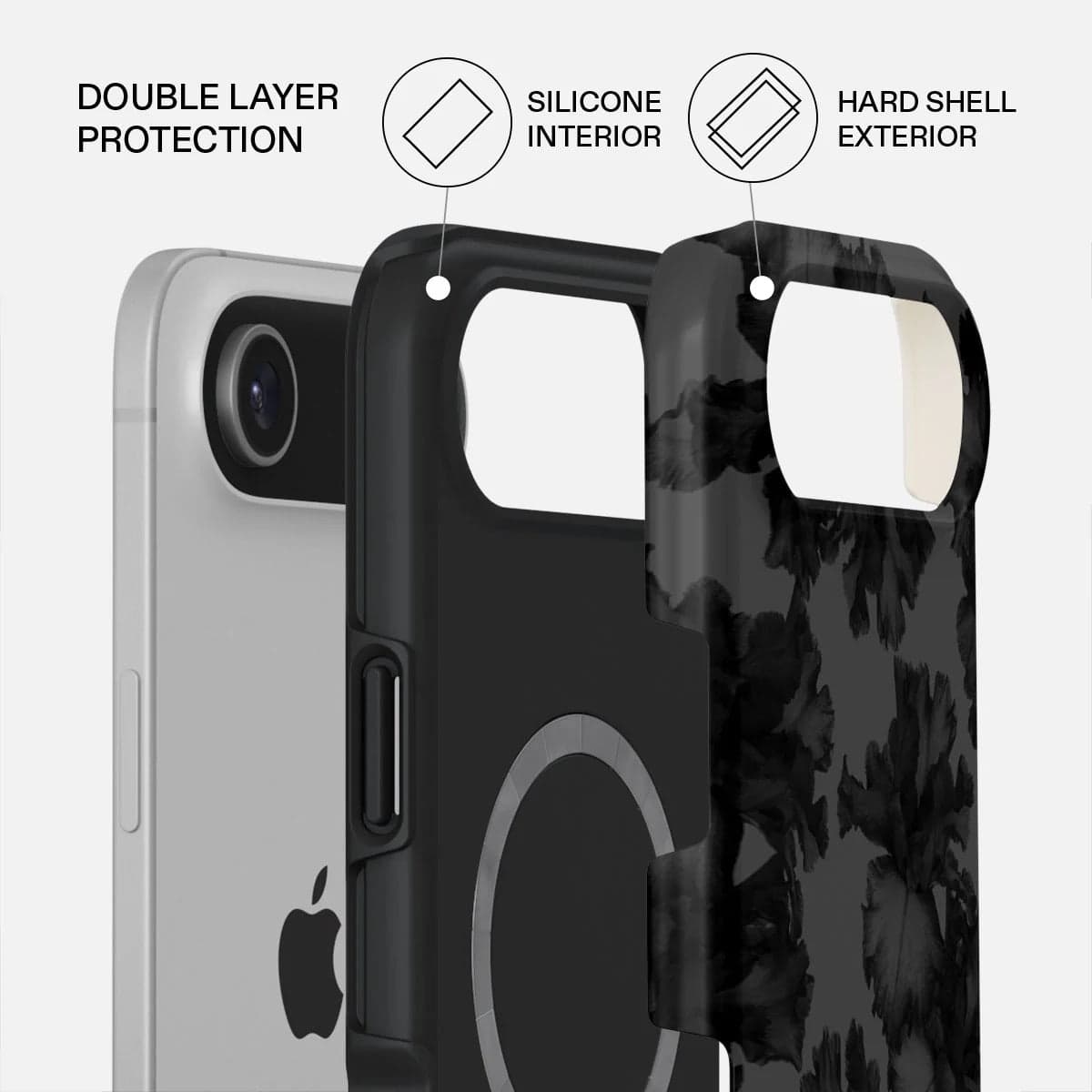 Kryt pro iPhone Air Burga Nocturnal Tough MagSafe Case - květinový tmavý - náhled 2