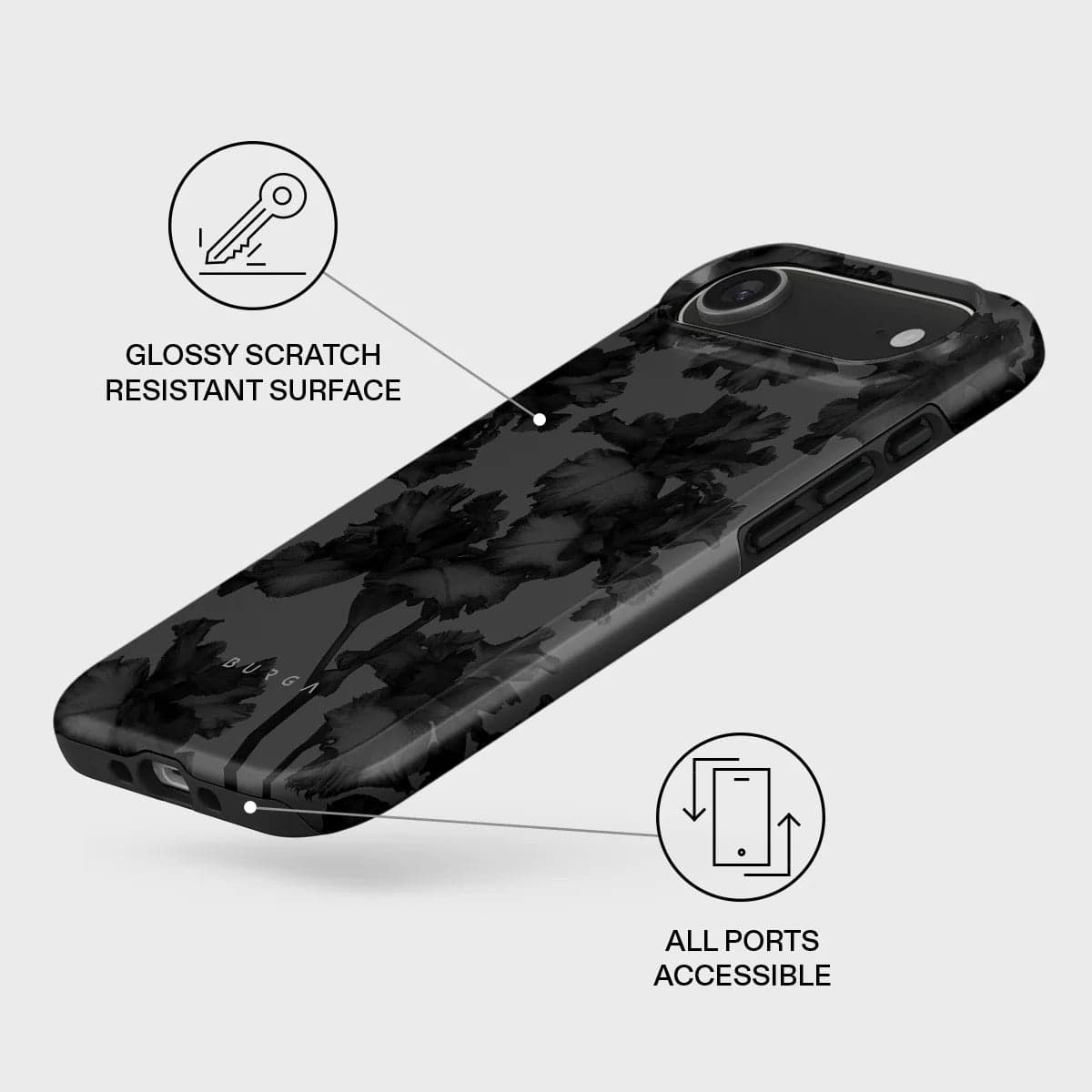 Kryt pro iPhone Air Burga Nocturnal Tough MagSafe Case - květinový tmavý - náhled 3
