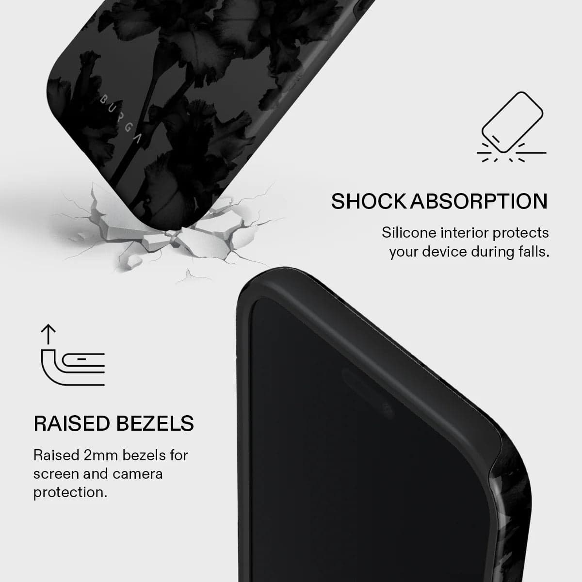 Kryt pro iPhone Air Burga Nocturnal Tough MagSafe Case - květinový tmavý - náhled 4
