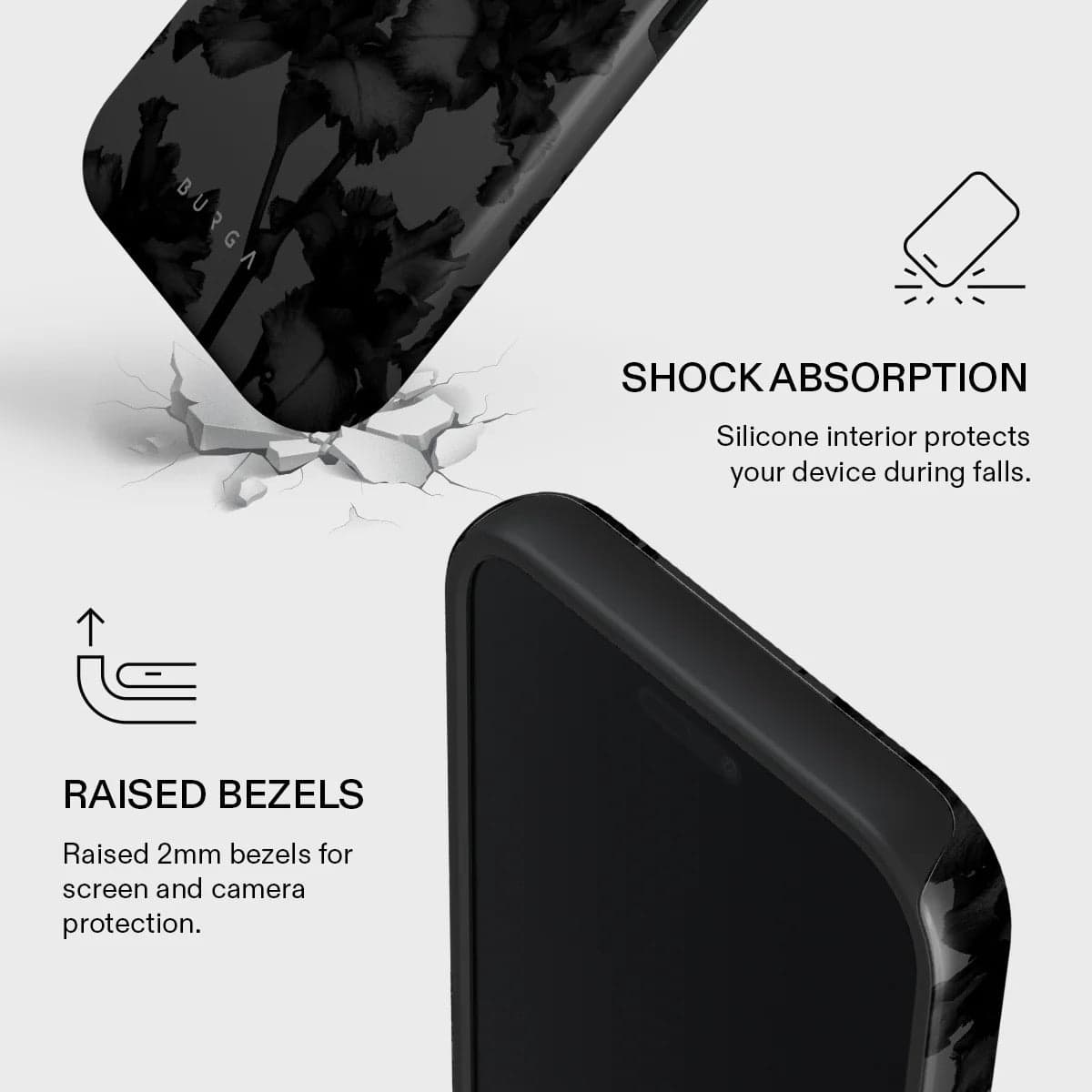 Kryt pro iPhone 17 Pro Max Burga Nocturnal Tough MagSafe Case - květinový tmavý - náhled 4