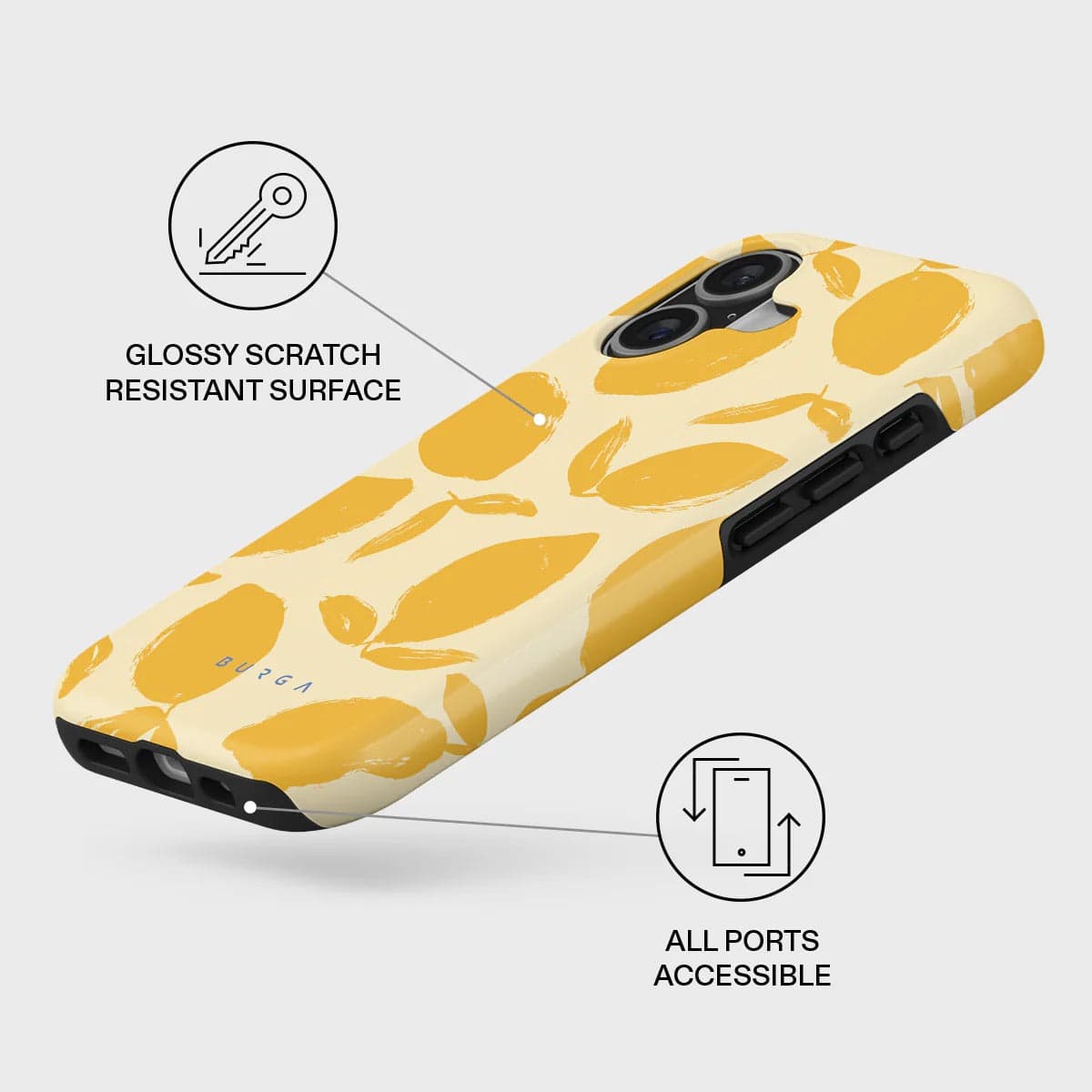 Kryt pro iPhone 17 Burga Lemon Tart Tough MagSafe Case - citrón - náhled 3