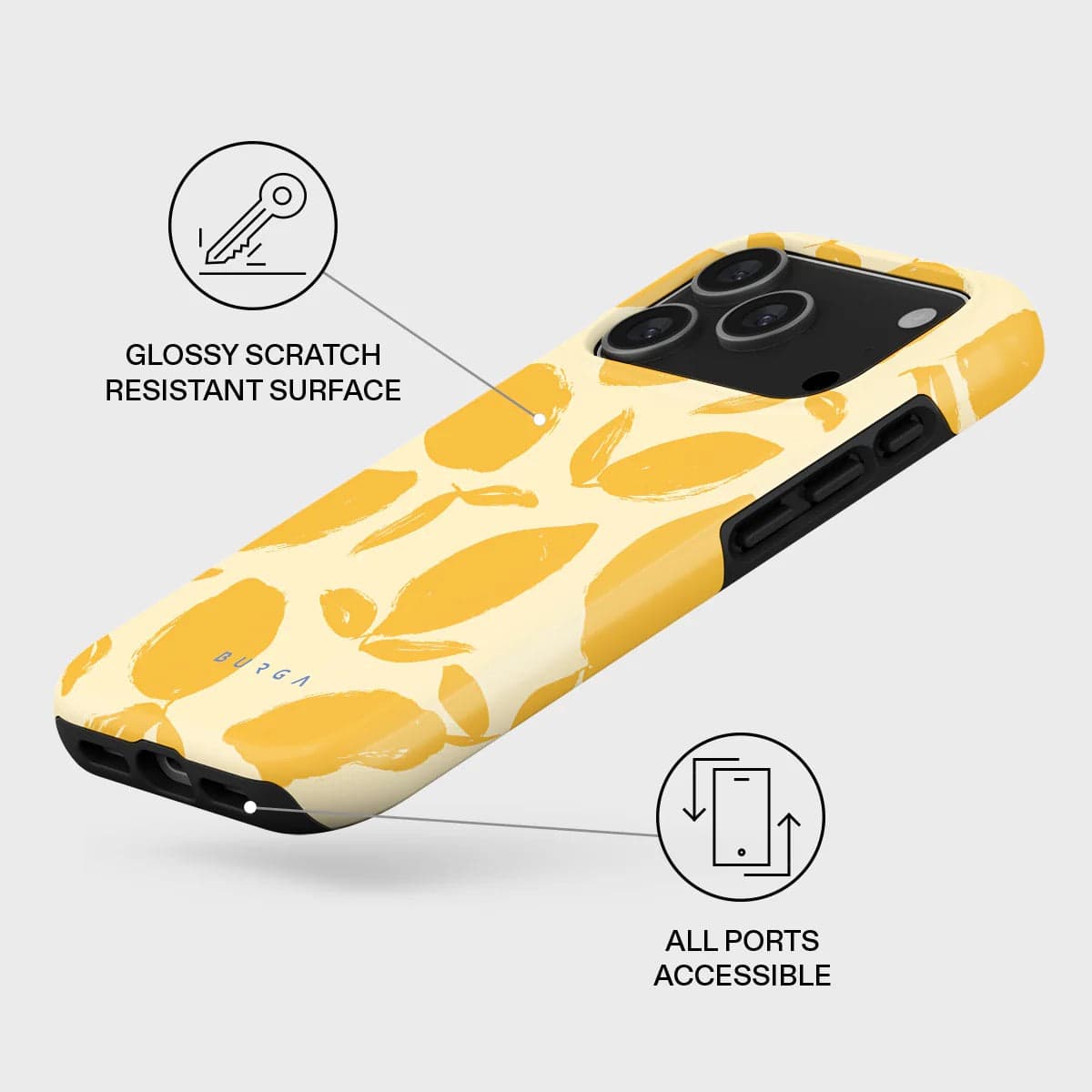 Kryt pro iPhone 17 Pro Max Burga Lemon Tart Tough MagSafe Case - citrón - náhled 2