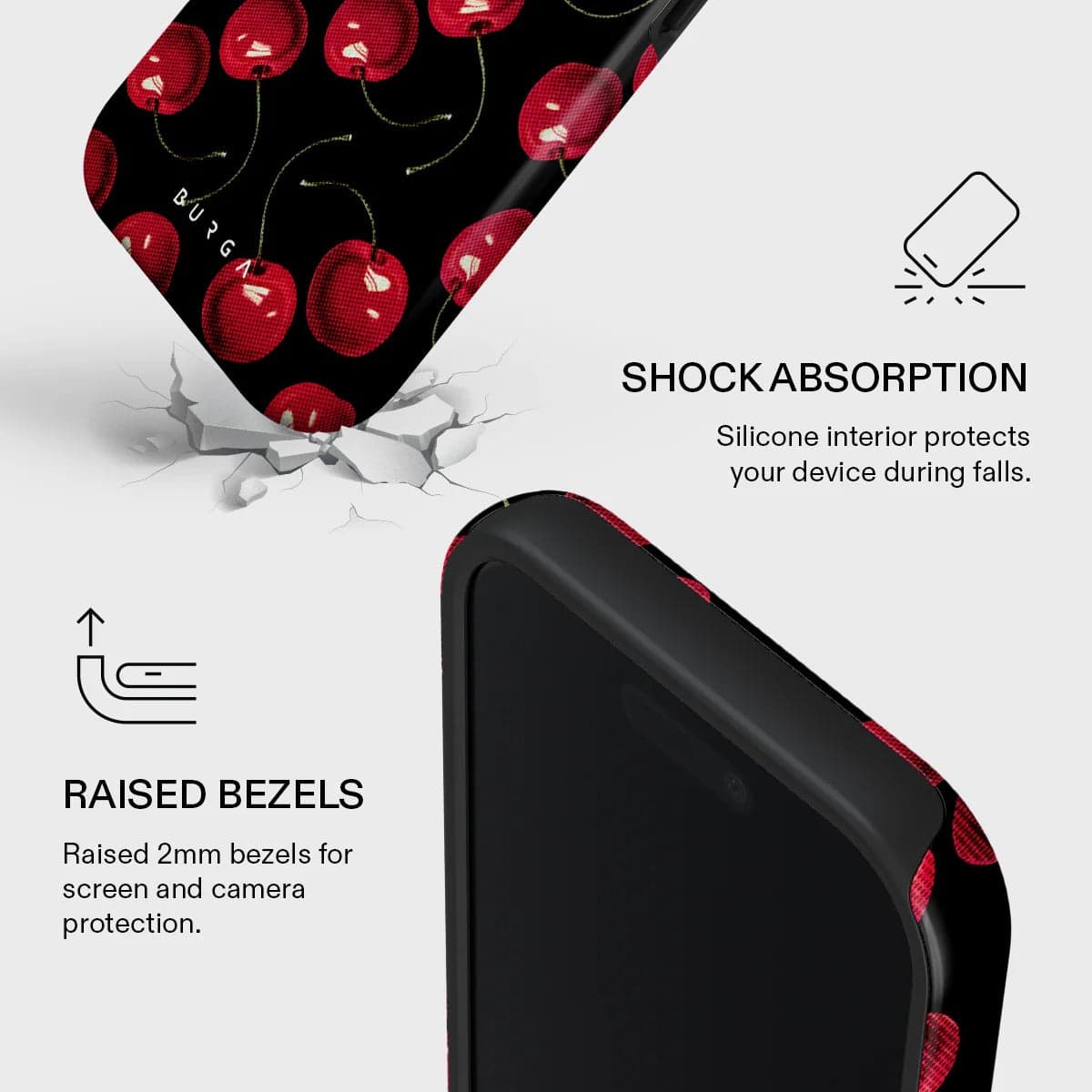Kryt pro iPhone 17 Burga Cherrybomb Tough MagSafe Case - třešeň - náhled 4