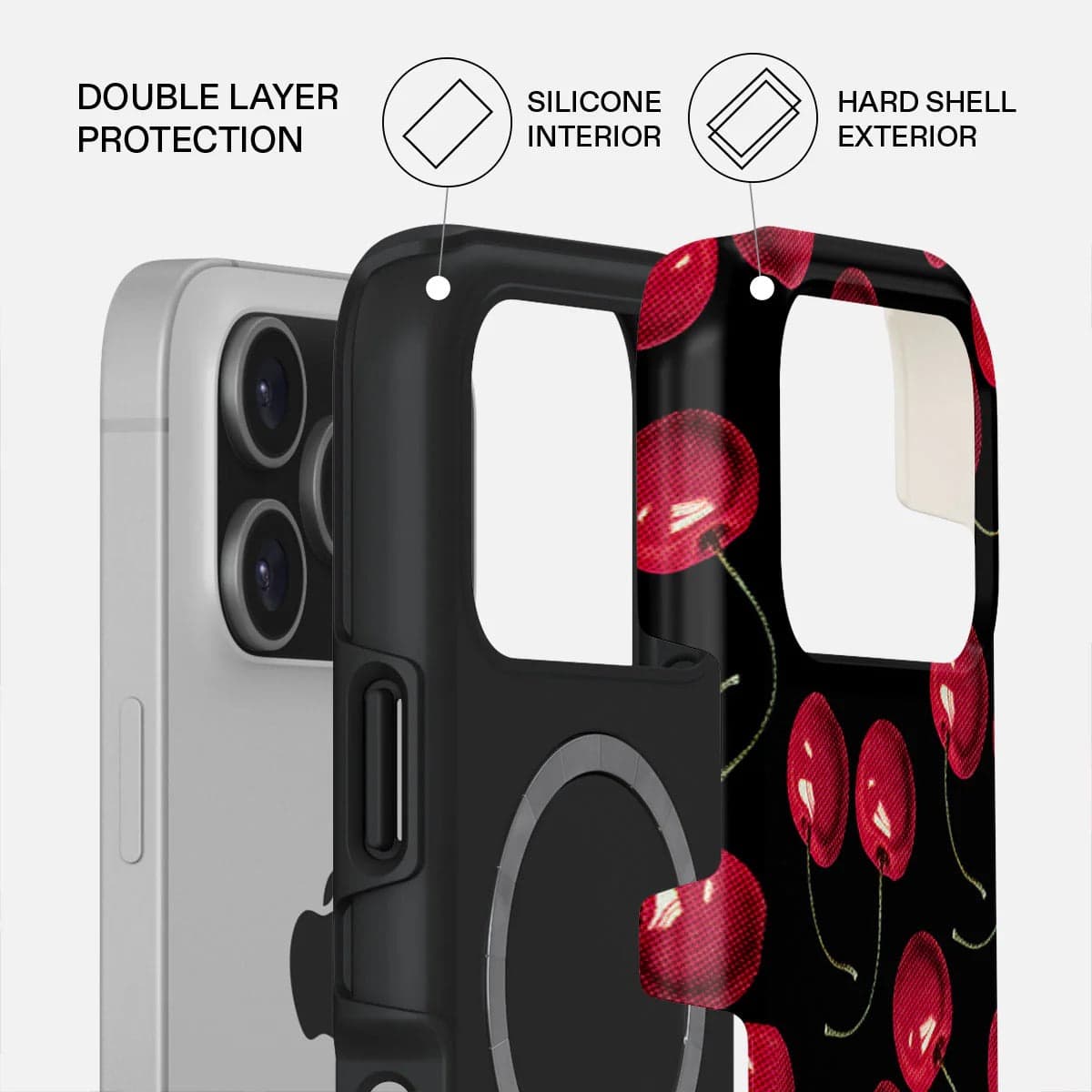 Kryt pro iPhone 17 Pro Burga Cherrybomb Tough MagSafe Case - třešeň - náhled 2