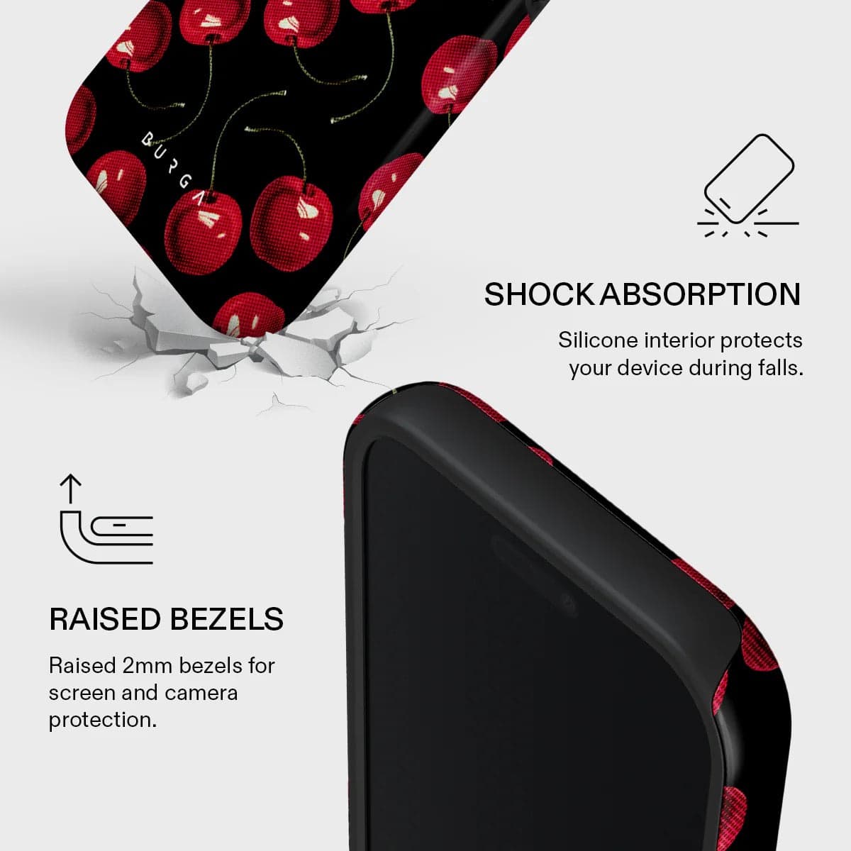 Kryt pro iPhone 17 Pro Burga Cherrybomb Tough MagSafe Case - třešeň - náhled 4