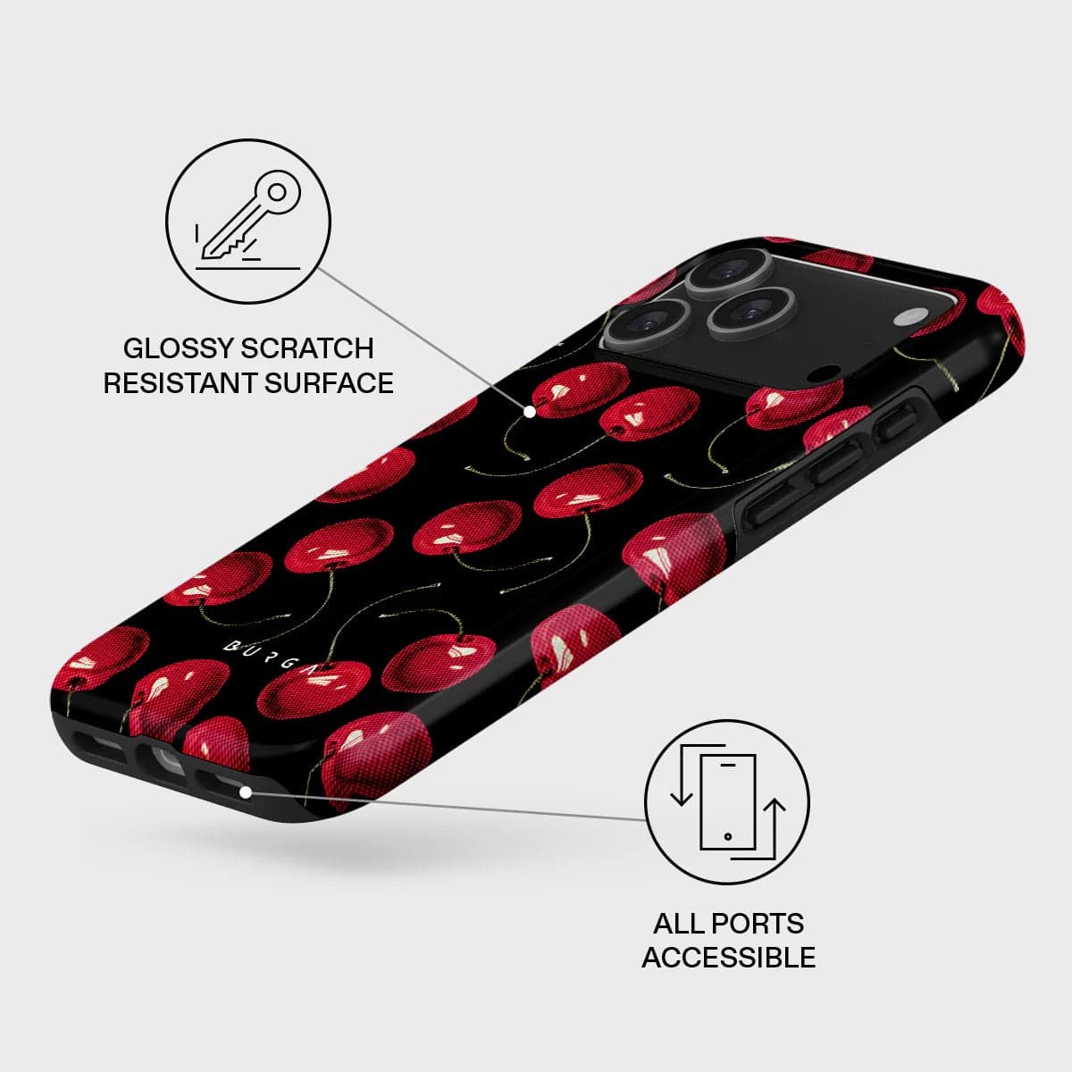 Kryt pro iPhone 17 Pro Max Burga Cherrybomb Tough MagSafe Case - třešeň - náhled 3