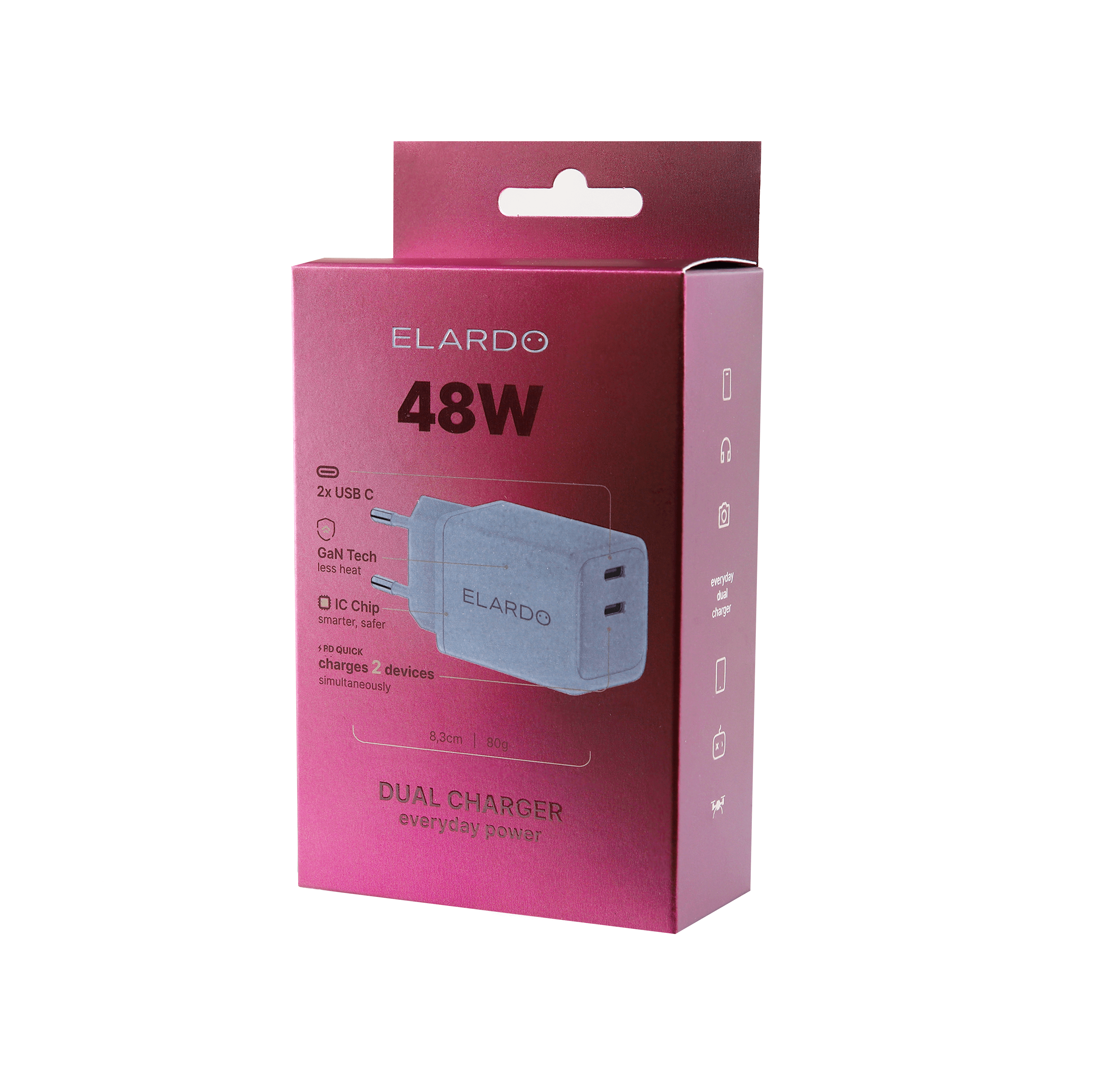 48W duální USB-C nabíječka ELARDO Everyday Charger GaN - náhled 4
