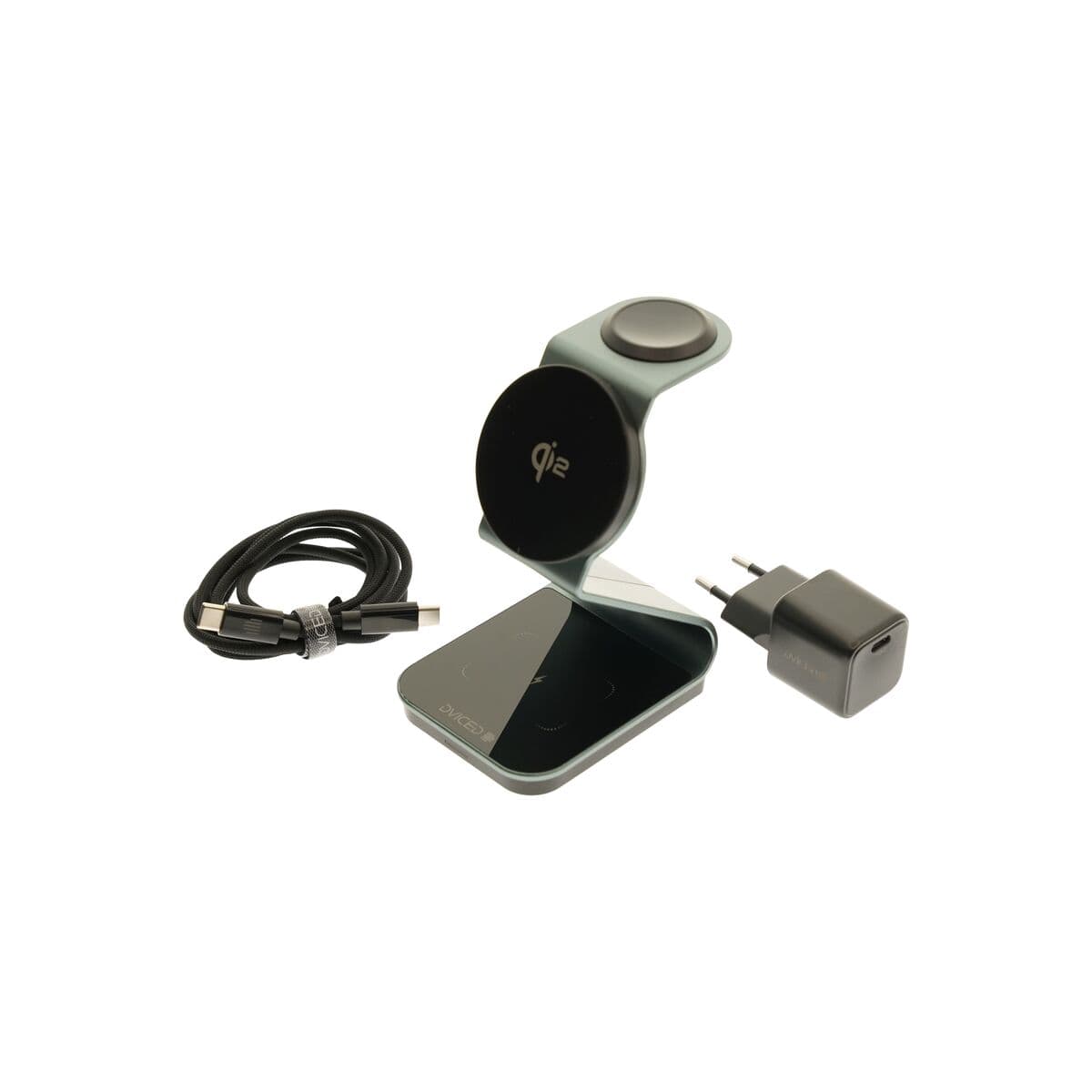 3v1 MagSafe Qi2 nabíječka Dviced se stojánkem – šedá - náhled 3