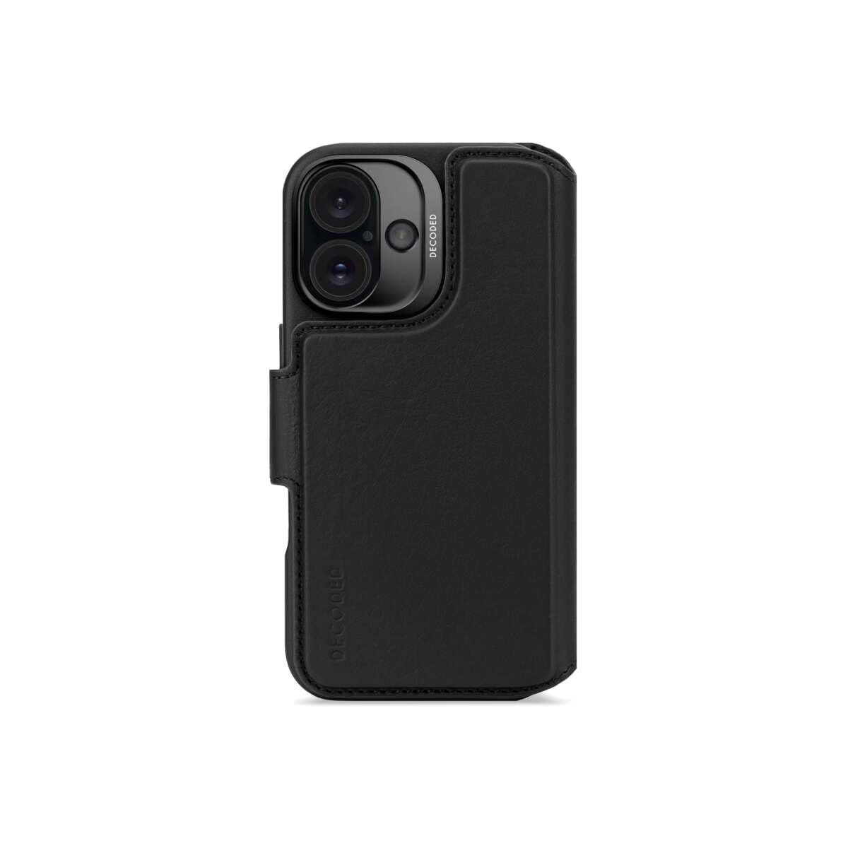 Kožená odnímatelná peněženka Decoded pro iPhone 16 - černá
