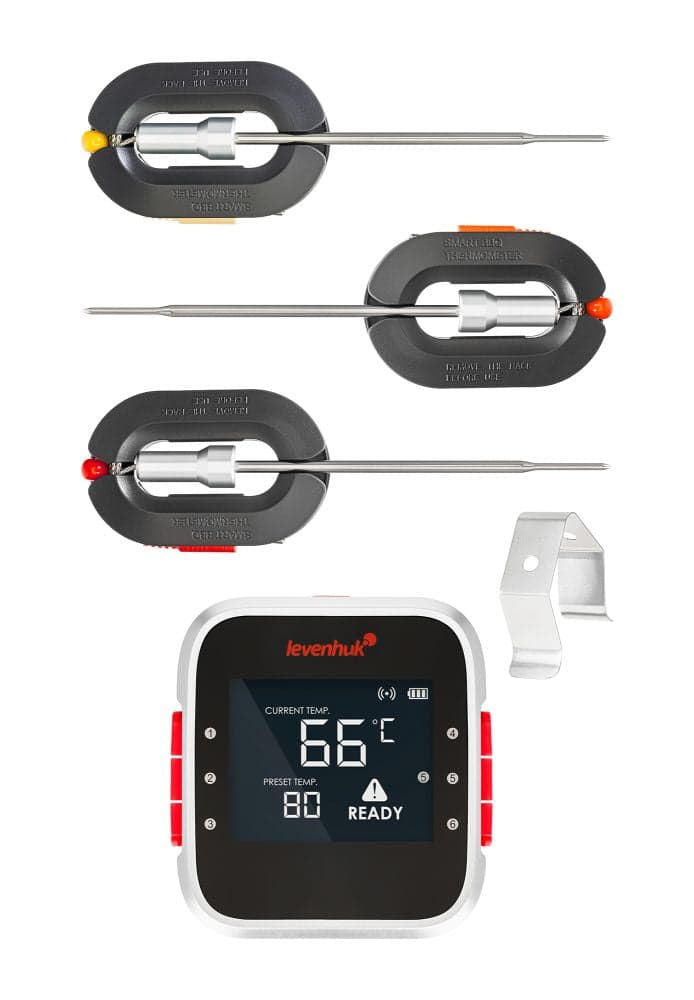Chytrý Bluetooth teploměr na maso Levenhuk Wezzer Grill BT20 se 3 sondami - náhled 3