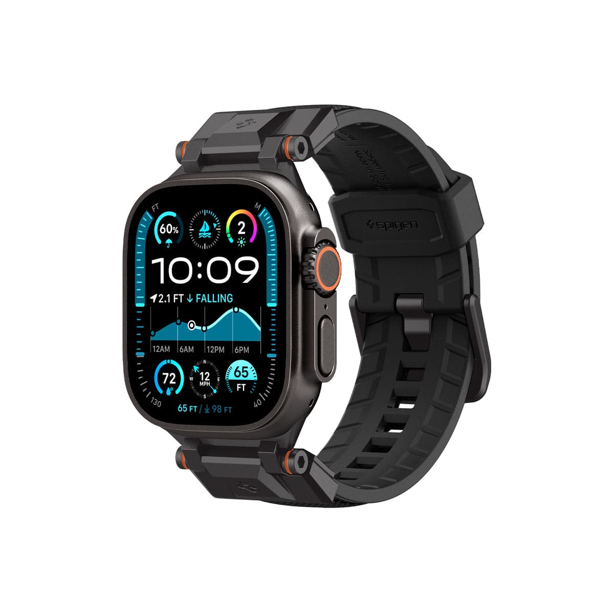 Řemínek pro Apple Watch 49mm/46mm/45mm/44mm Spigen DuraPro Armor - černý - náhled 1