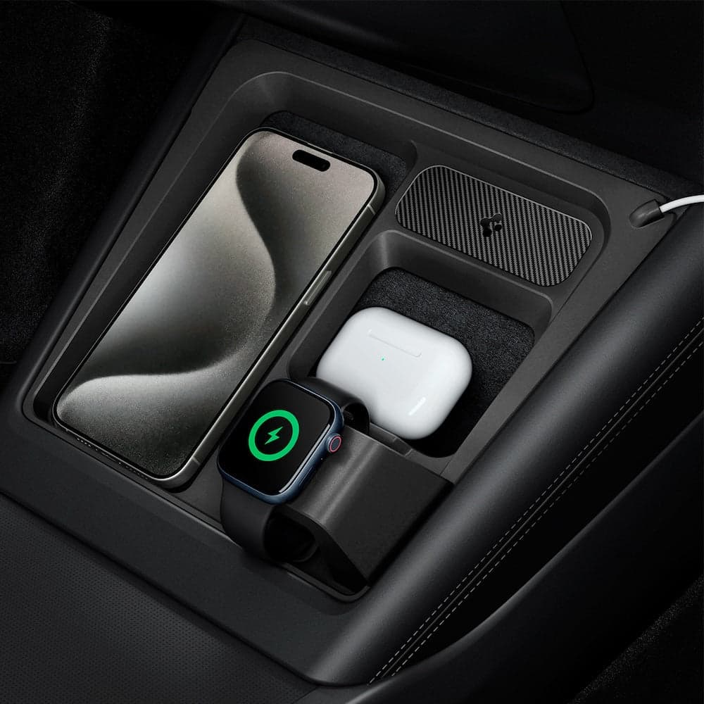 Nabíjecí stanice Spigen Tesla 3 in 1 Wireless Charging Hub Mount - černá - náhled 2