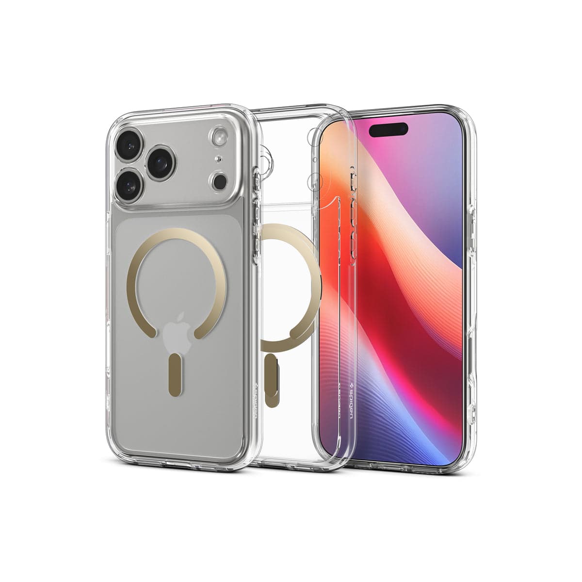 Kryt pro iPhone 17 Pro Spigen Ultra Hybrid MagSafe - průhledně zlatý - náhled 2
