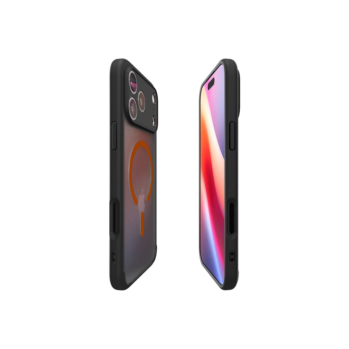 Kryt pro iPhone 17 Pro Max Spigen Ultra Hybrid MagSafe - černý mráz oranžový - náhled 5