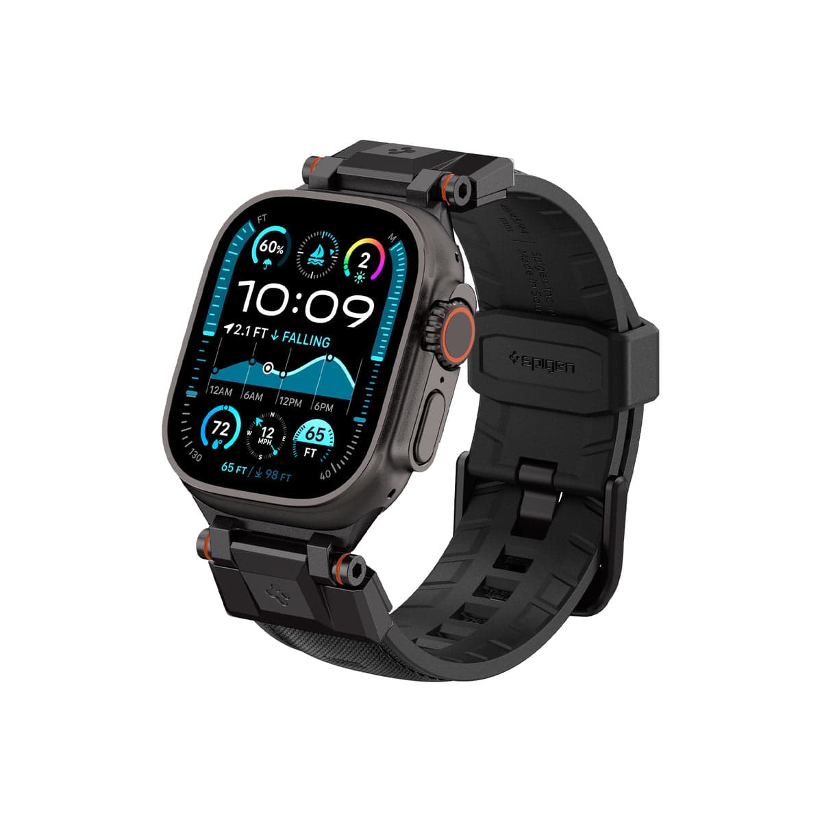 Řemínek pro Apple Watch 49mm/46mm/45mm/44mm Spigen DuraPro Armor - černý - náhled 2