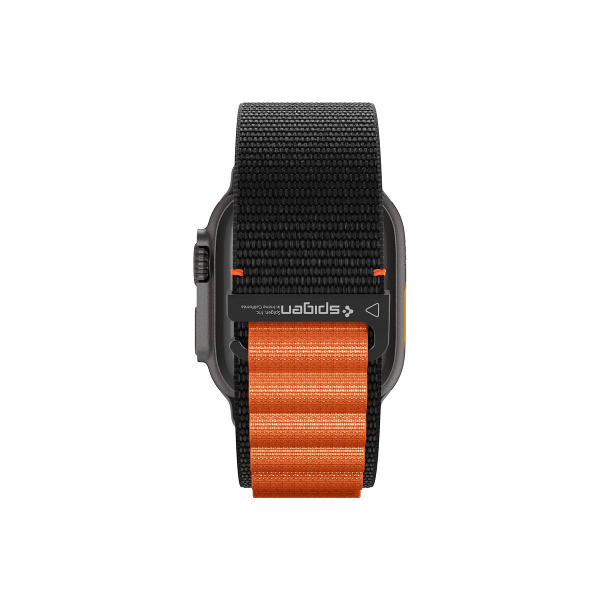Řemínek pro Apple Watch 49mm/46mm/45mm/44mm Spigen Fabric Band (Hook) - černo-oranžový - náhled 4