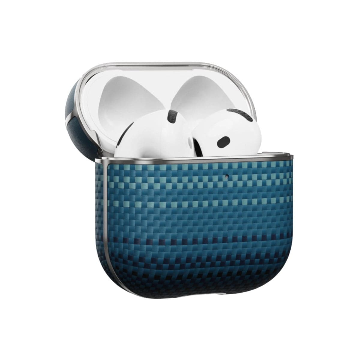 Kryt pro AirPods 4 Pitaka Aramid Fiber Magnetic Case - modrý - náhled 1
