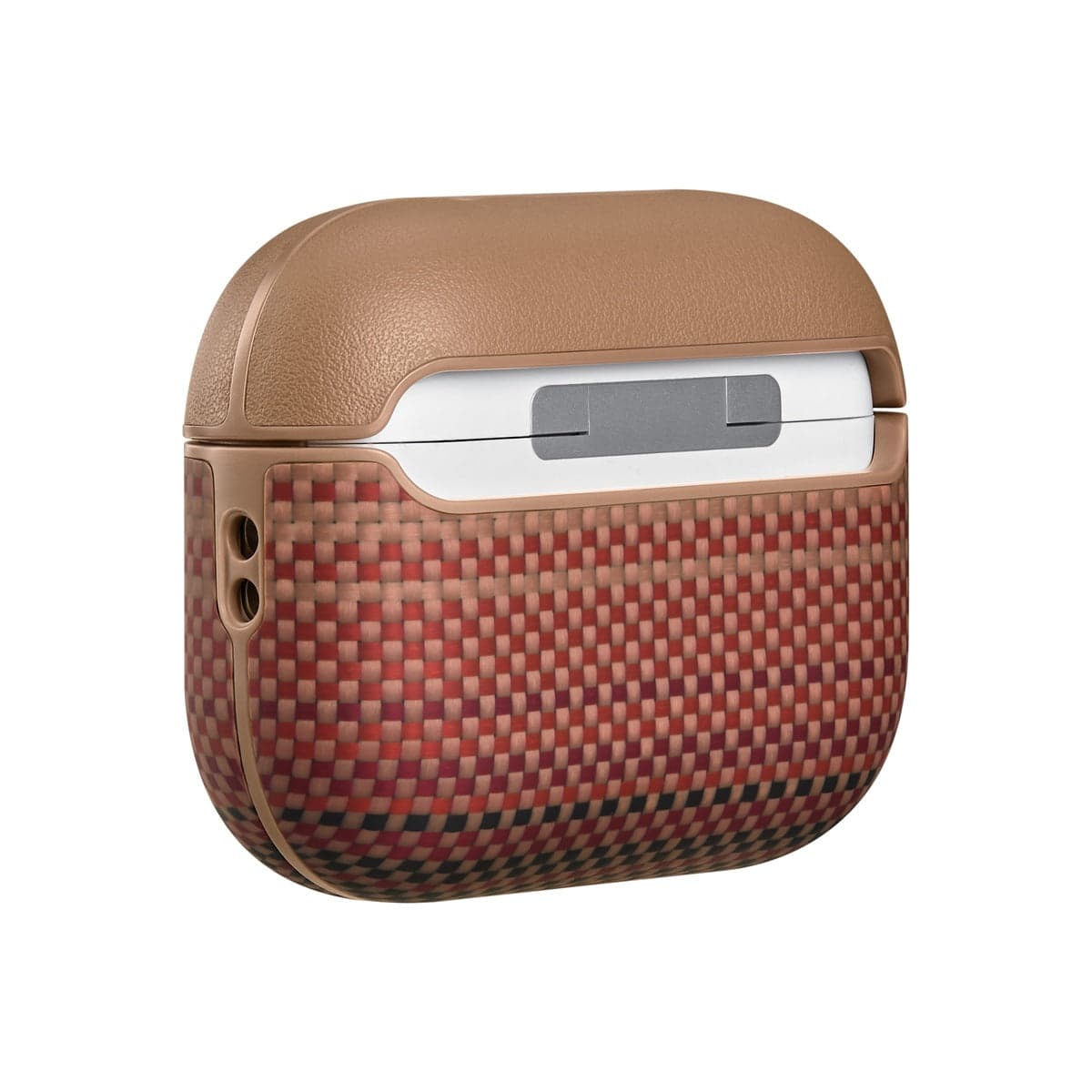 Pouzdro pro AirPods Pro 3 Pitaka Aramid Fiber Magnetic Case - oranžové - náhled 3