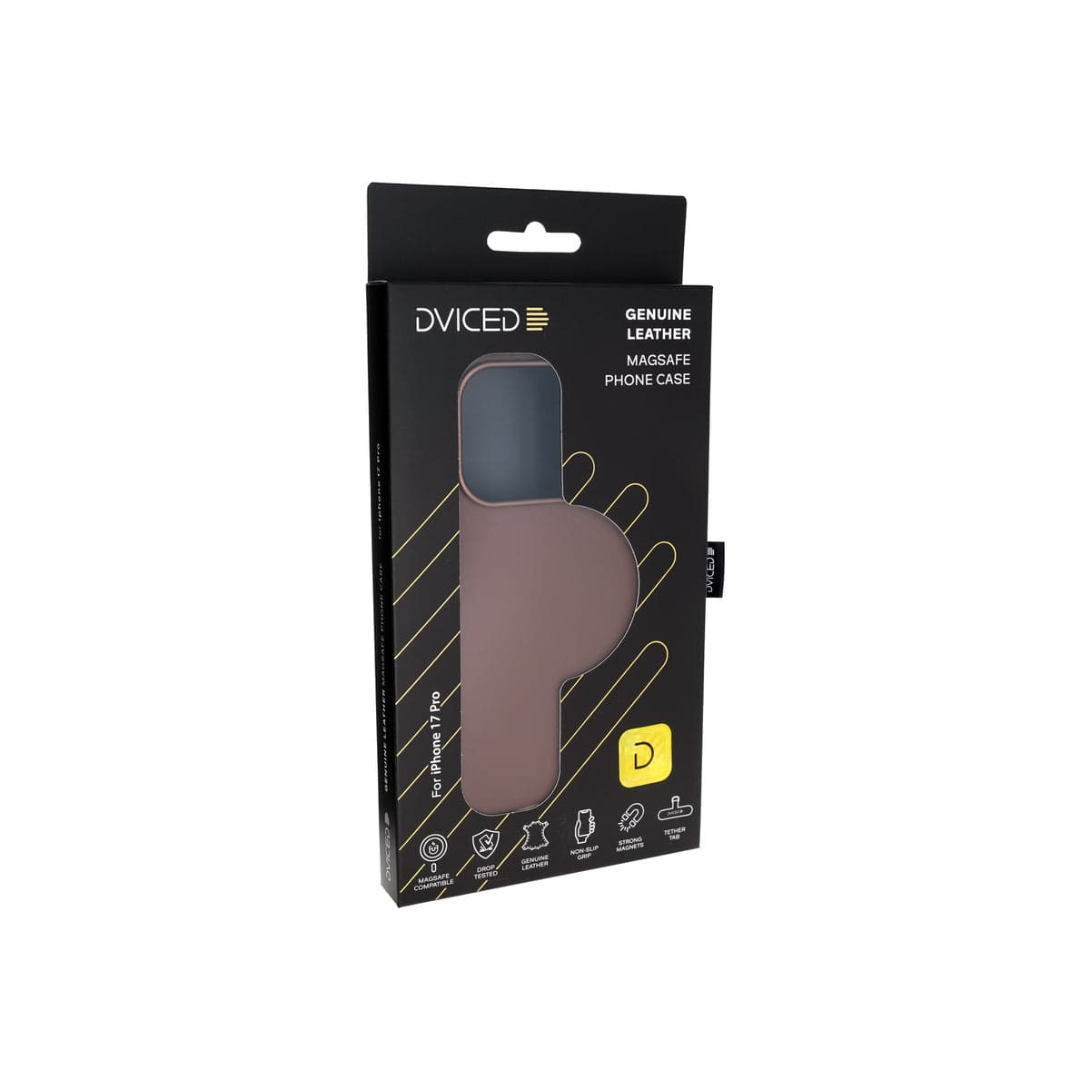Kryt pro iPhone 17 Pro Dviced Leather MagSafe Case – hnědý - náhled 4