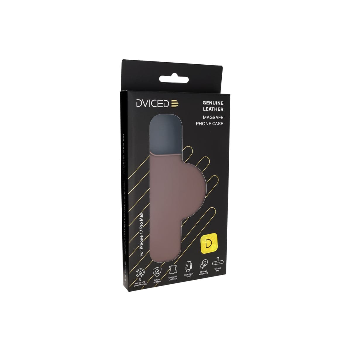 Kryt pro iPhone 17 Pro Max Dviced Leather MagSafe Case – hnědý - náhled 4